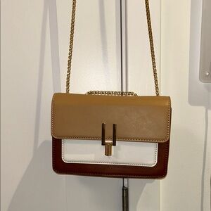 Elegant Tan and White Women's Bag